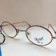 中古Persol ILYA 椭圆形合金框眼镜架意大利产玳瑁色树脂包边
