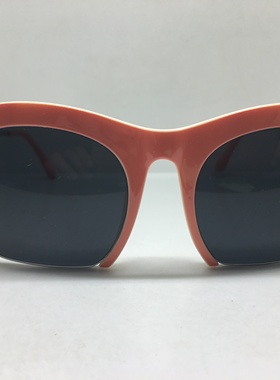 粉色白色个性上半框太阳镜女墨镜
