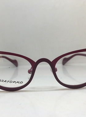 Karayokko Alexia红色暗红色紫色三色撞色猫眼眼镜女近视镜框
