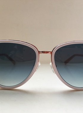 eyesandmore玫瑰金色飞行员框太阳镜白色框内包边墨镜