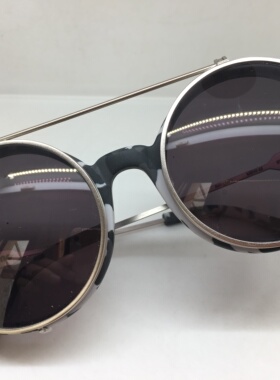 Vintage Anderne 非常个性圆框翻盖墨镜 太阳镜潮 德国产玳瑁色