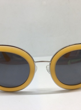 银色猫眼太阳镜女墨镜黄色板材内嵌