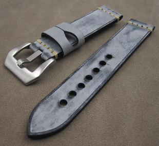 手工擦蜡牛皮表带适配胖大海粗犷复古风格马缰革男表链20/22/24mm