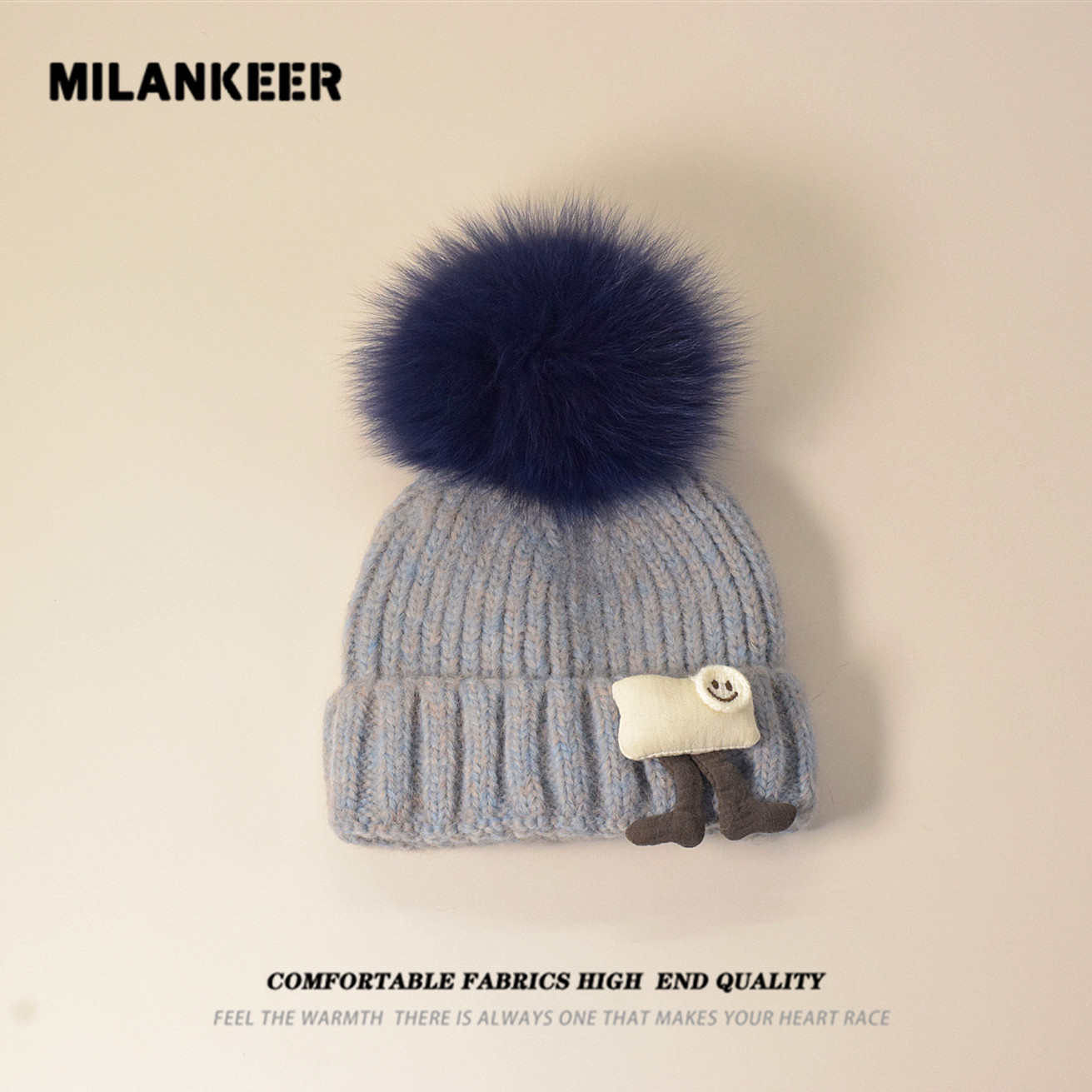 卡通贴布混色毛线帽女童秋冬保暖护耳帽狐狸毛球针织帽男宝宝新款,童装/婴儿装/亲子装,帽子,淘宝优惠券,粉丝福利购,淘宝优惠卷