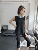 套装 健身服普拉提七分裤 透气速干跑步运动无袖 专业瑜伽背心女夏季