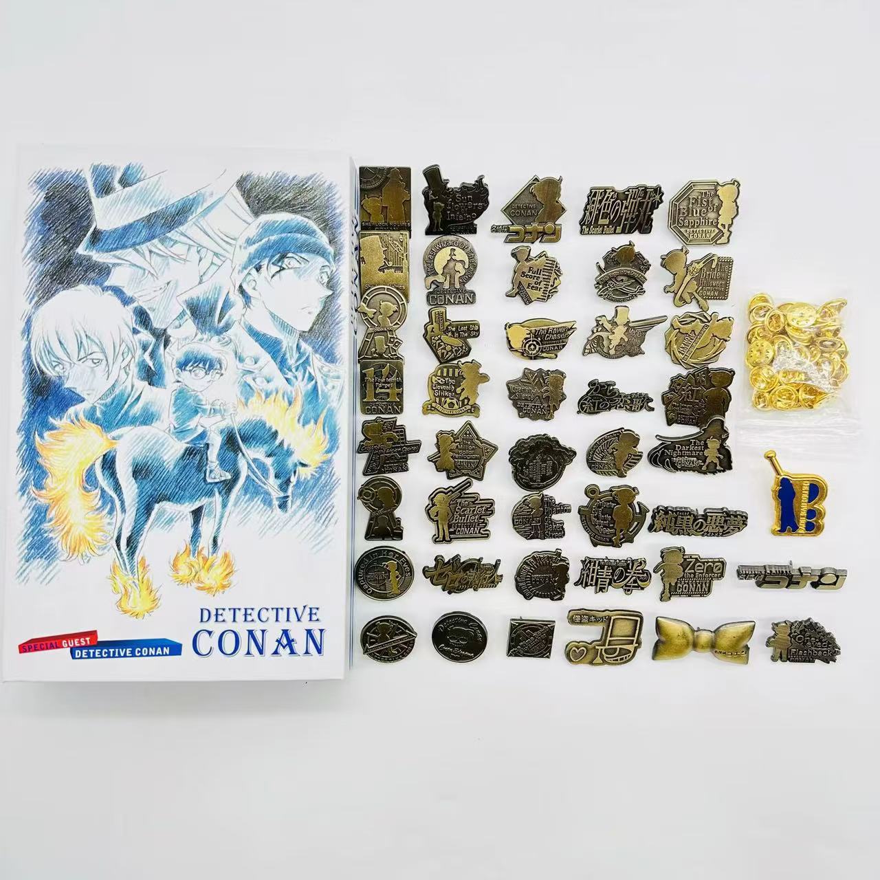 名侦探柯南徽章剧场版全套41枚动漫鱼影胸针胸章周边合金金属