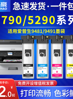 【顺丰】适用爱普生5790墨袋WorkForce Pro WF-C5290a C5790a墨盒C5790 T9481墨水盒T9491彩色打印机连供墨水