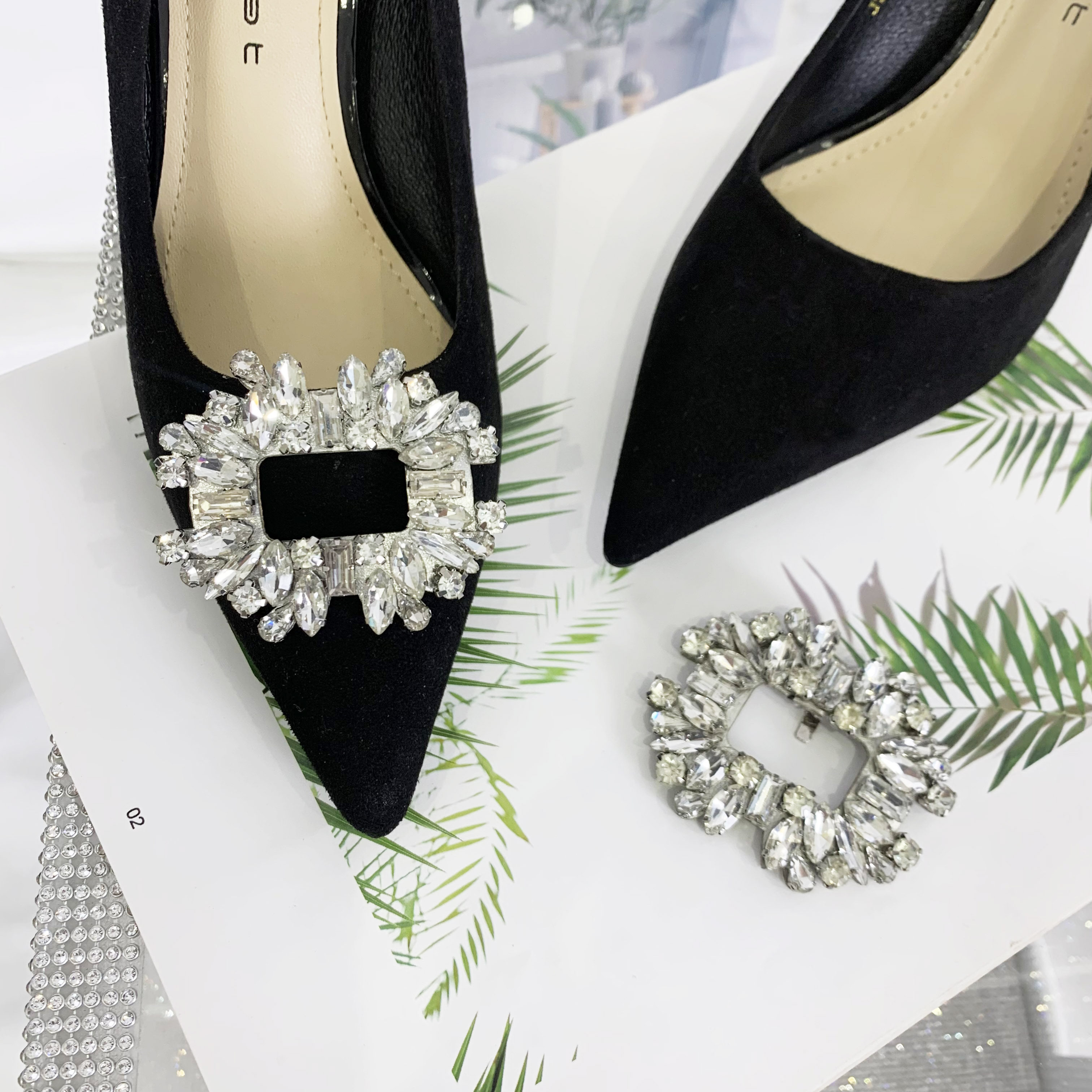 新款方形水钻鞋饰扣鞋花高跟平底女鞋可拆卸鞋配饰diy单鞋装饰品,服饰配件/皮带/帽子/围巾,鞋扣,淘宝优惠券,粉丝福利购,淘宝优惠卷