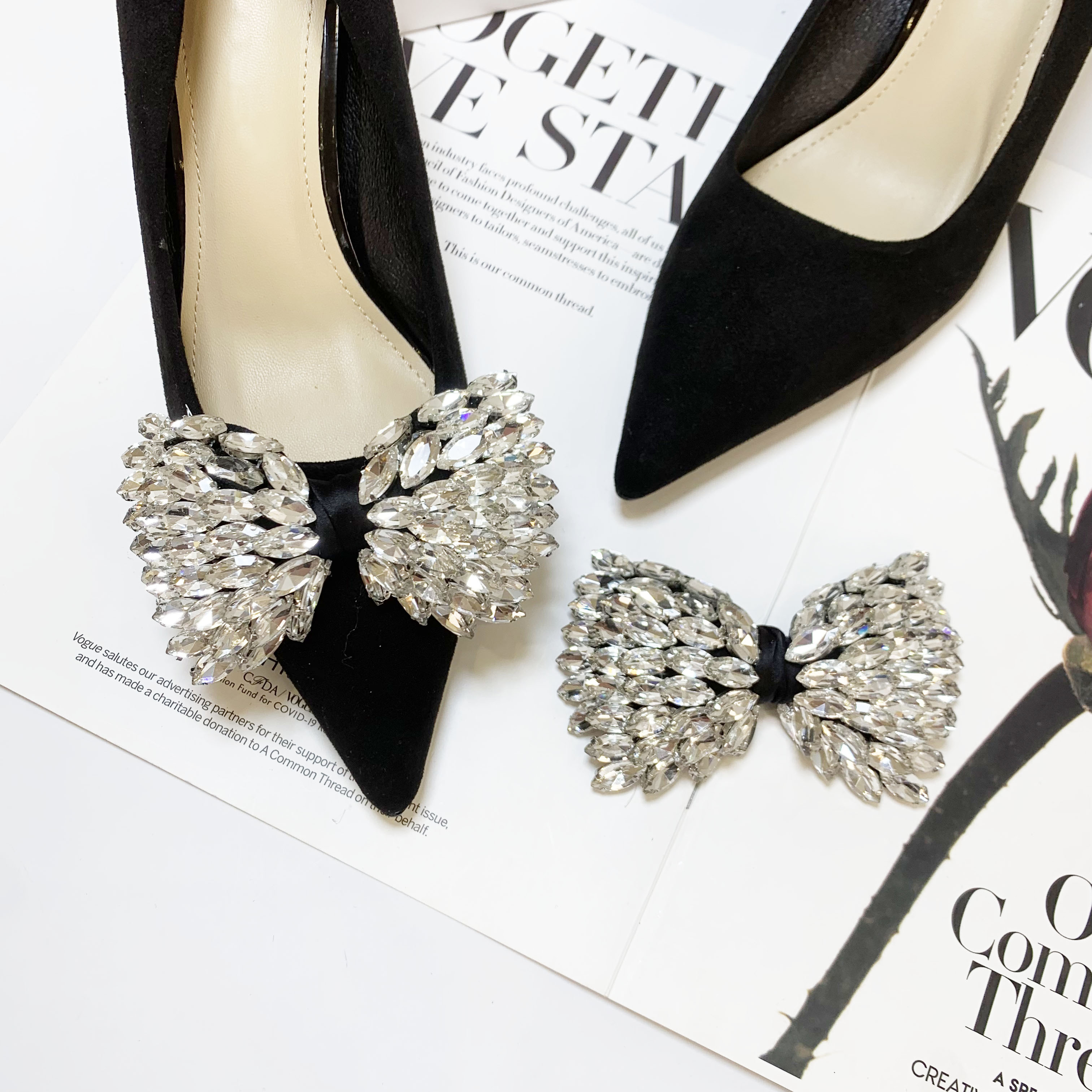 轻奢水钻鞋饰花可拆卸鞋配饰配件