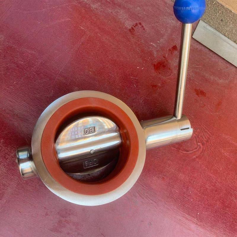 新款304不锈钢对夹蝶阀卫生级手动广式涡轮法兰对夹蝶阀D71X-16P-