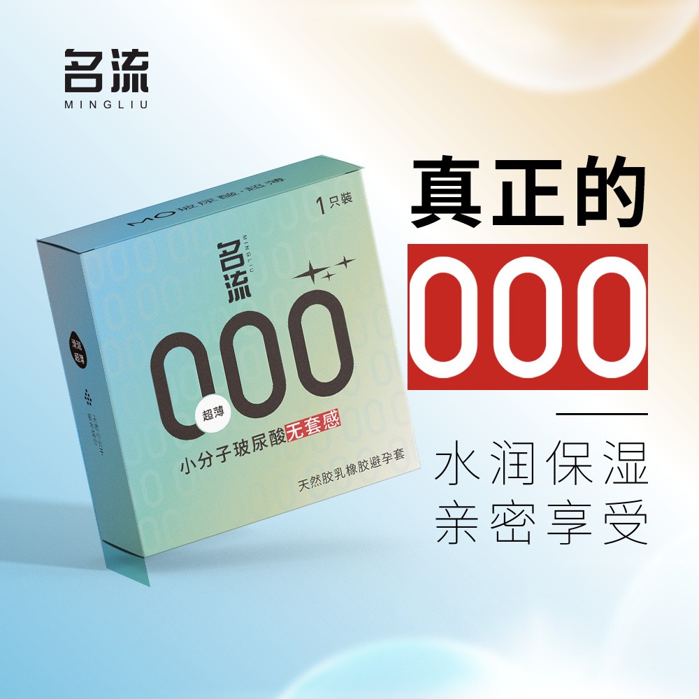 名流001超薄小分子玻尿酸避孕套安全套成人用品男用套套玩具气球