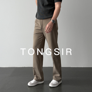 休闲裤 TONGSIR 男弹力直筒裤 春夏老钱风休闲卫裤 T800高弹改性纱