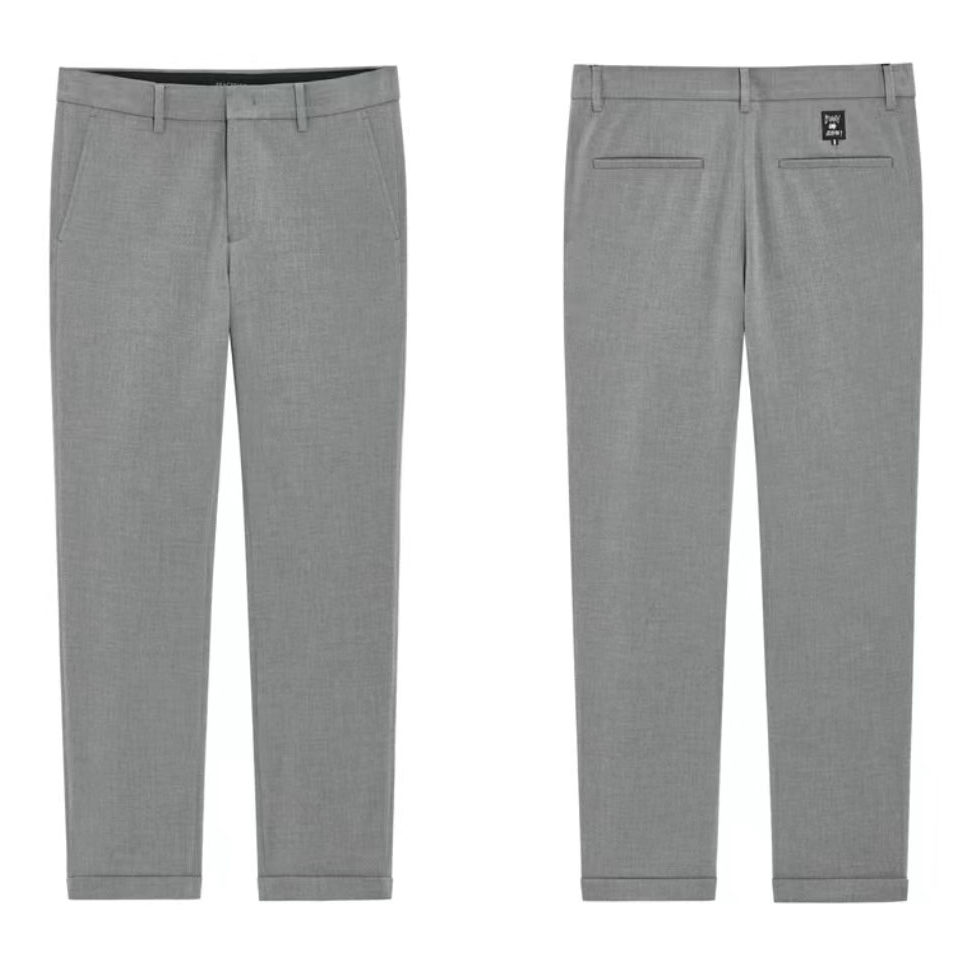 男士商务直筒九分灰色西装裤