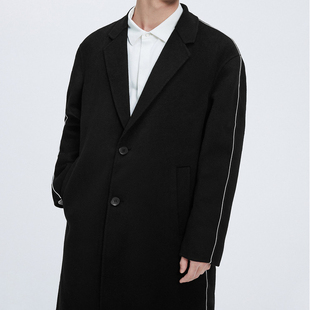 G12 大衣男外套棉羊毛大衣6671K G家冬季 休闲百搭翻领简约撞色长款