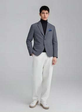 杉家~2024秋冬男士务休闲气质斜纹羊毛呢外套修身单西5158/i21