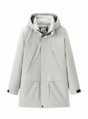 （鸟）冬季男士防寒防风中长羽绒服白鸭绒冲锋衣连帽外套C4625/G3