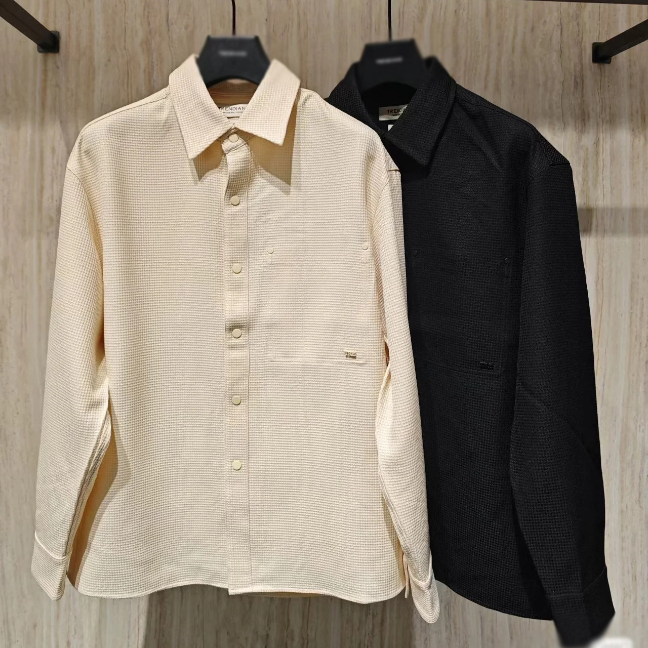 秋季男士轻奢经典款纯色衬衫