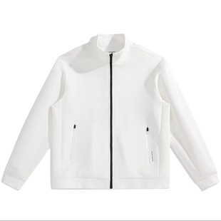 男士 2025春季 立领白色夹克运动休闲卫衣拉链外套P3G04 鸟