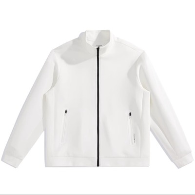 （鸟）2025春季男士立领白色夹克运动休闲卫衣拉链外套P3G04/