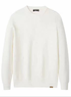 （鸟）秋冬男士白色毛衣圆领毛套衫时尚保暖针织打底衫厚C4273/Z4