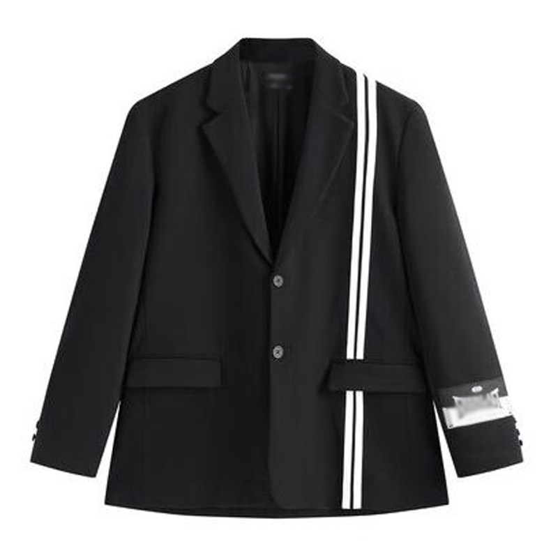 （鸟)春季男士联名休闲西服时尚竖条纹宽松运动西装外套C4A06/i15