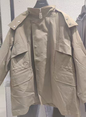 （欧）商场款秋季男士时尚简约风衣中长款连帽夹棉外套02190/H1