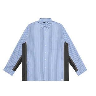 男士 拼接外穿式 条纹宽松潮C3355 鸟 A27 休闲衬衫 春季 时尚 衬衫