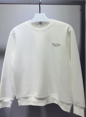 （鸟）秋冬男士加绒保暖白色卫衣时尚明线字母刺绣上衣情侣D4433/