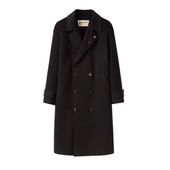 翻领大衣通勤双面昵潮C4Y06 山羊绒 男士 双排扣长款 绵羊毛 鸟