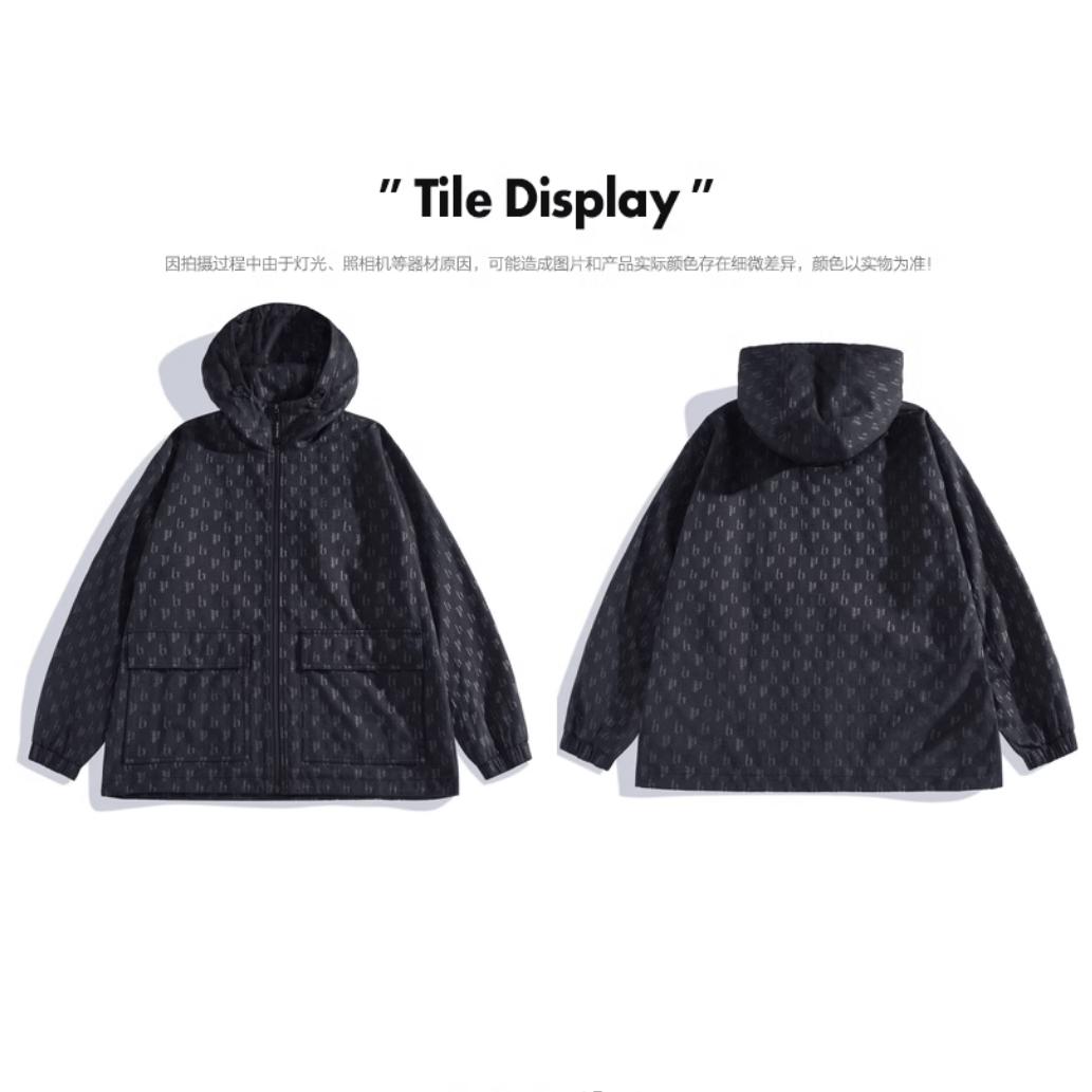 2024秋男士时尚老花工装连帽夹克休闲宽松拉链茄克外套P1205/i9