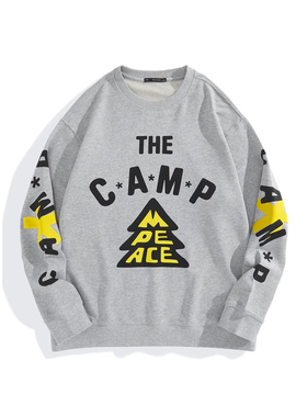 （鸟）春季男士灰色卫衣时尚字母印花纯棉圆领上衣情侣女C4524/J8