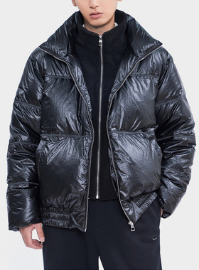 商场款秋冬季男复古起皱时尚双层立领PU革羽绒服宽31290/Y20