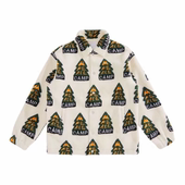 保暖针织茄克满印休闲厚外套仿羊羔毛夹克C4519 鸟 秋冬男士