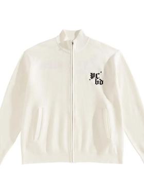 （鸟）秋冬男士拉链开衫毛衣外套岩烧棉高密刺绣宽松毛衫C4G04/Z4