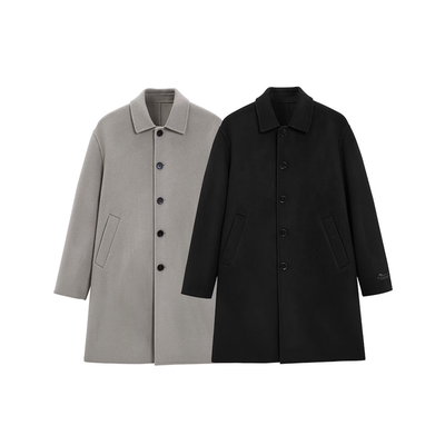 秋冬男士英伦羊毛双面呢大衣