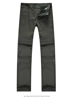 2024秋季男士商务休闲裤腰际时尚刺绣军绿色直筒修身长裤P2140/N4