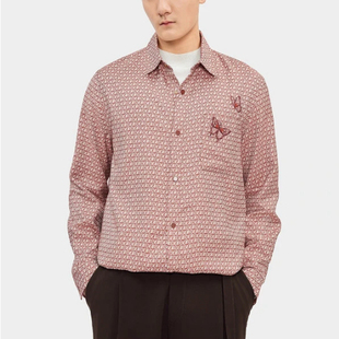 秋季男士经典系列桑蚕丝衬衣蝴蝶刺绣提花长袖衬衫10940/X8