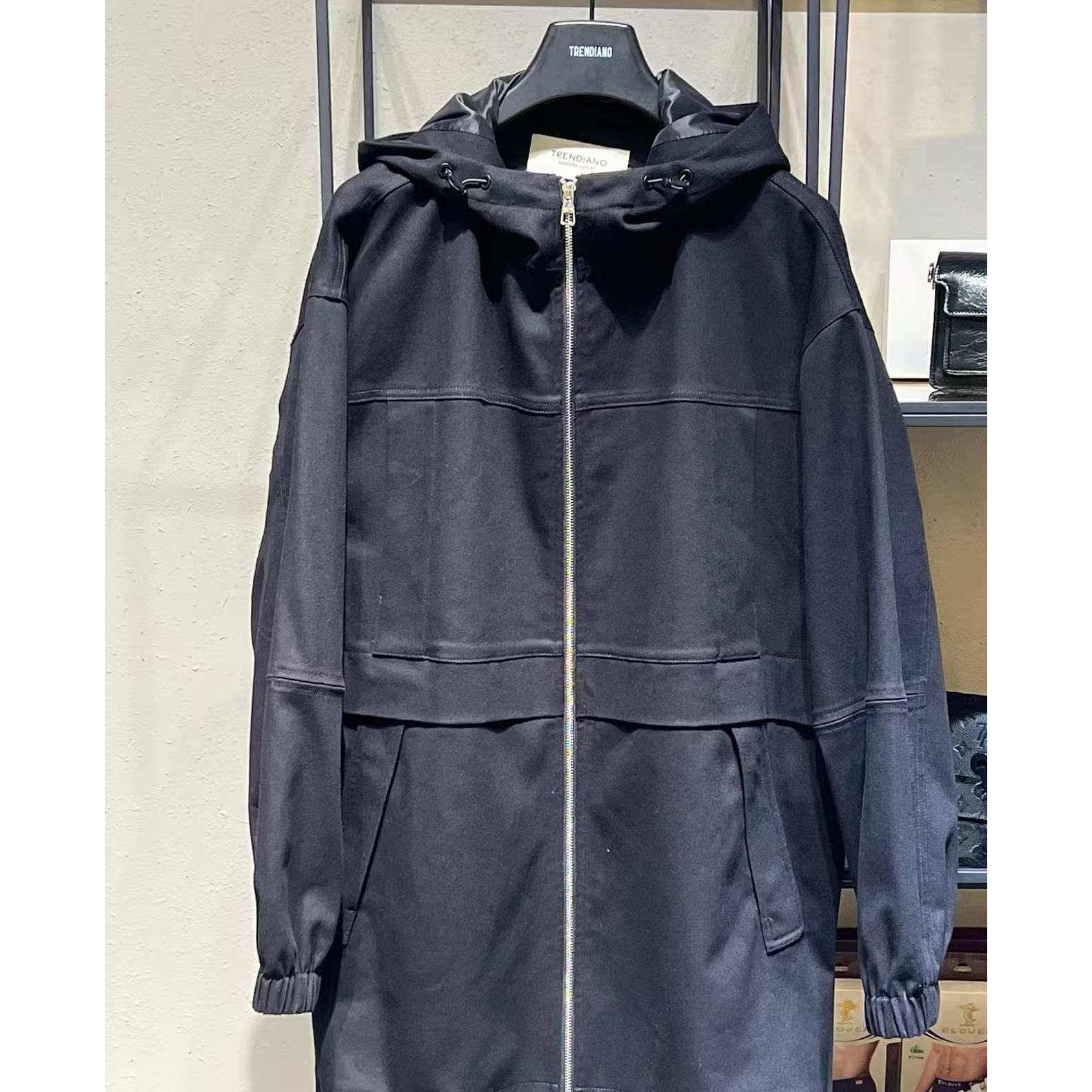 商场款秋季男士休闲中长款外套侏罗纪印花连帽风衣91220/H6,男装,风衣,淘宝优惠券,粉丝福利购,淘宝优惠卷