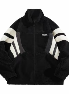 (鸟)秋冬男士拼色时尚机能风立领仿羊羔绒夹克保暖外套C4521/K14