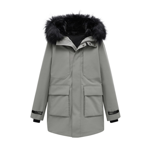 秋冬男士加厚毛领可拆内胆皮草