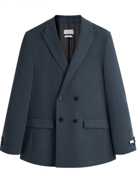 （鸟）春秋季男士西服时尚修身蓝色双排扣商务西装外套C3X15/i18