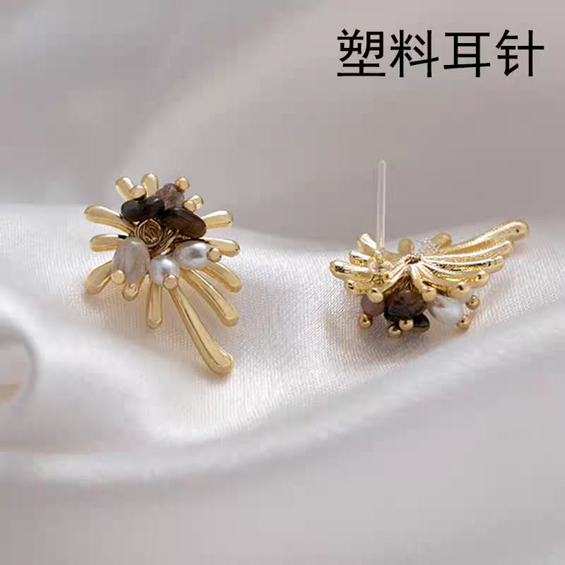 塑料针烟花耳钉女小众设计感高级轻奢气质银色大耳环百搭爆款耳饰,饰品/流行首饰/时尚饰品新,耳环,淘宝优惠券,粉丝福利购,淘宝优惠卷