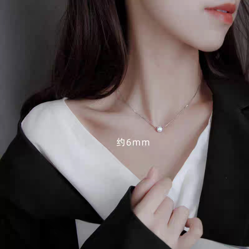 简约百搭珍珠项链女小众设计高级感锁骨链冷淡风轻奢可调节颈链女