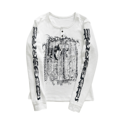 断片小说&湿体联名 原创朋克亚文化长袖T恤无性别合身中性修身女