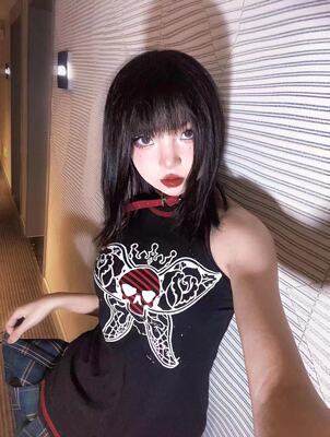 吊带亚文化背心暗黑原创