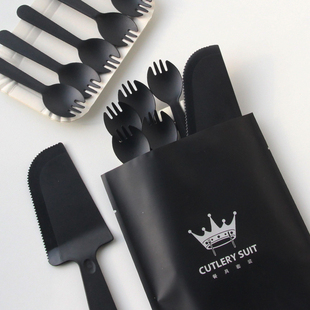 生日蛋糕餐盘刀叉盘子套装一次性餐具盘叉组合烘焙盘子叉子碟子