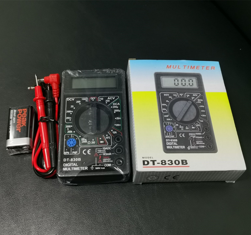 전압 저항기 다이오드 및 삼극관 수리 측정을 위한 DT830B 디지털 멀티미터 전기 기술자 테스트 멀티미터 830B
