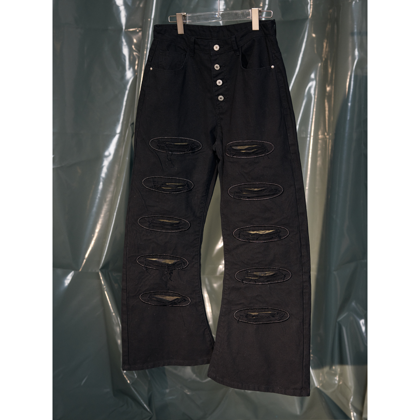 Recoverzone25fw美式复古男秋季牛仔裤休闲中腰拉链直筒