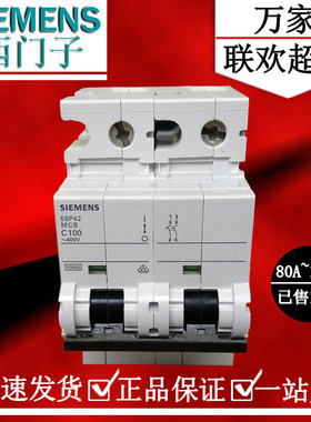 西门子黑色系列双极断路器2P80A100A125A空气开关 5SP4291-7 C型