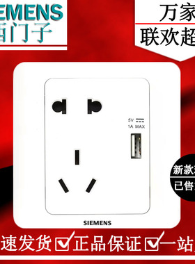 西门子开关插座 远景雅白插座带USB 五孔带USB插孔5UB82163NC01